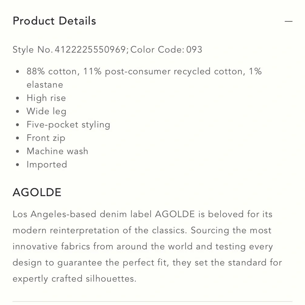 NWT Agolde Ren Jeans in Chord, 25P - Picture 3 of 10